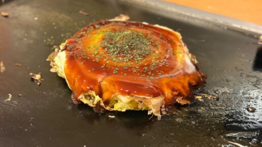 道頓堀で食べたお好み焼き