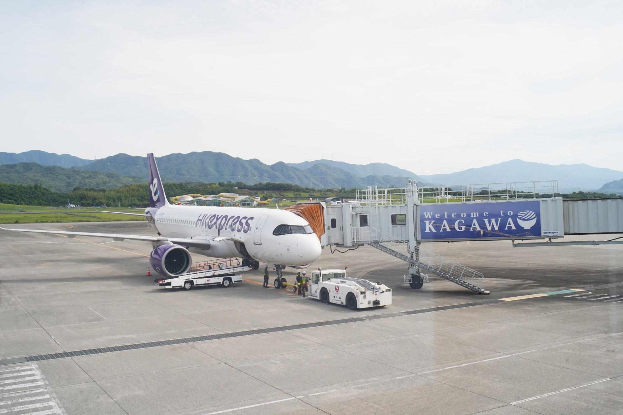 高松空港で搭乗する香港エクスプレス（HK Express）の機体